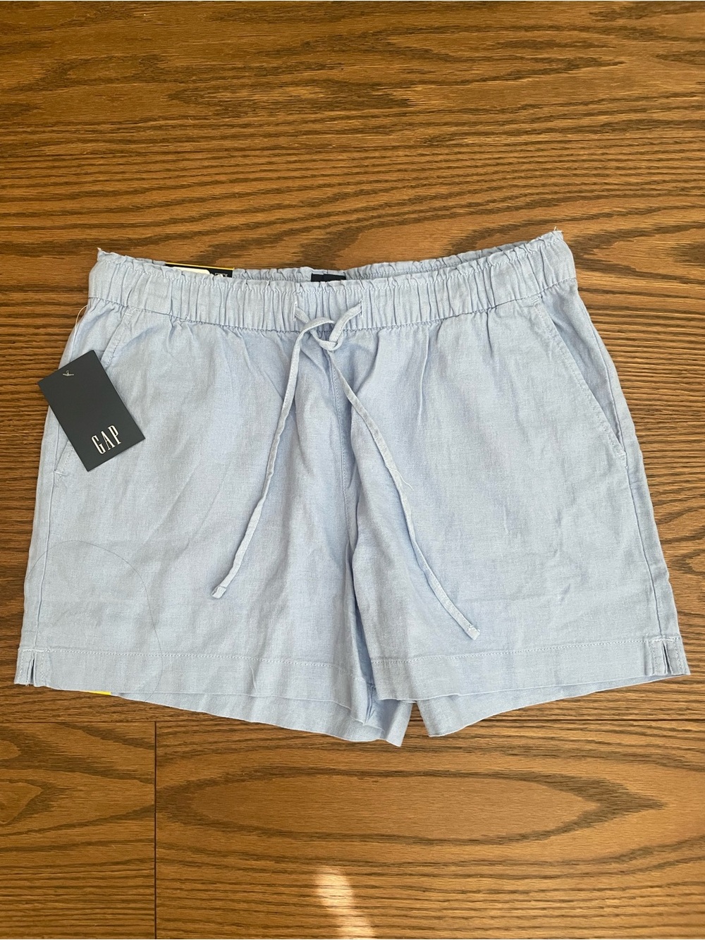 NWT Gap Women's linen pull-on shorts Light Blue Sz M